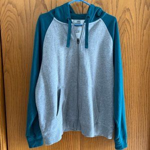 Champion C9 Stretch Green/Heather Grey Color Block Full Zip Hoodie Sweatshirt